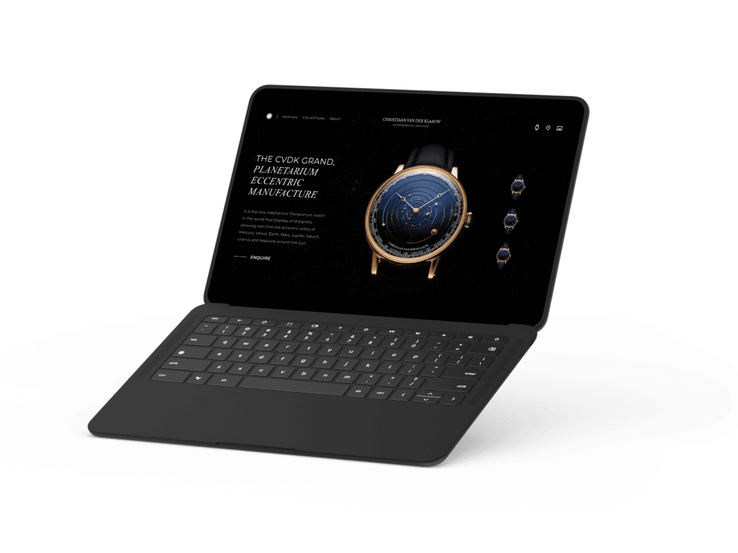 CVDK — A modern website design and build for a premium watch brand.