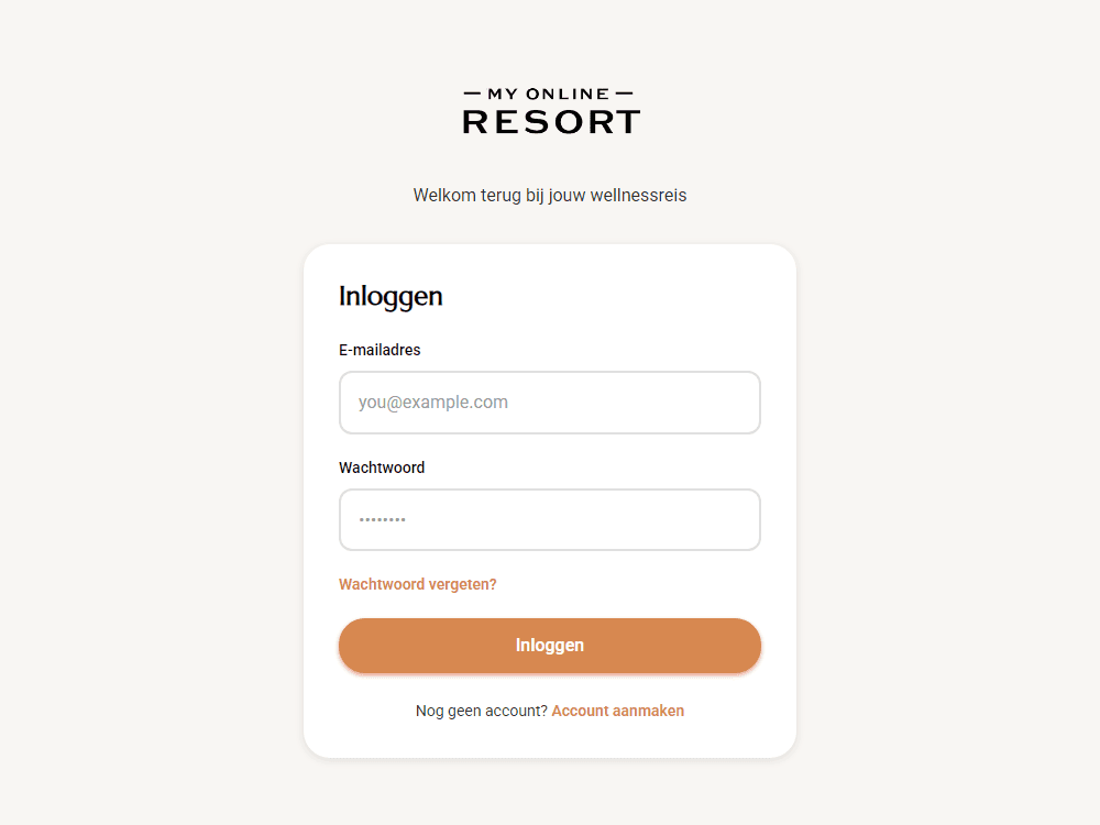 My Online Resort — A Dutch wellness e-learning platform with a modular content system and journaling tools.